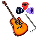 Акустична гітара Equites EQ900C ВЅ 41+П'єзодатчик Cherub GT-3 Pream, фото 6