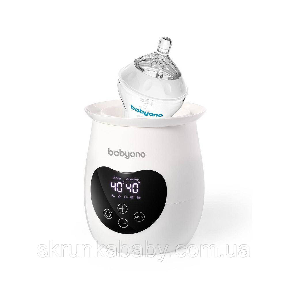 Електричний підігрівач для пляшечок BabyOno HONEY Natural Nursing, з дисплеєм та функцією стерилізації білий, фото 1