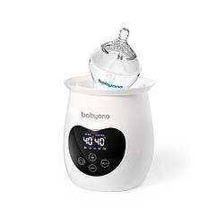 Електричний підігрівач для пляшечок BabyOno HONEY Natural Nursing, з дисплеєм та функцією стерилізації білий