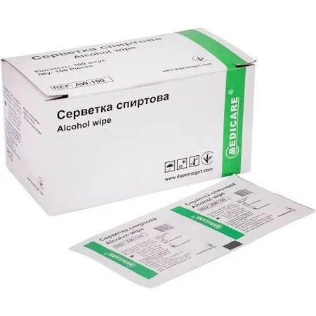Спиртові серветки Медікеа (Medicare) — 100 шт