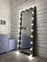 Напольное зеркало с подсветкой M605 VERTURM для дома и салонов красоты. Пристенные зеркала с лампочками