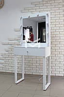 Зеркало с подсветкой и стол лофт. Рабочее место визажиста M616 ALITA. Столик для визажа и салонов красоты