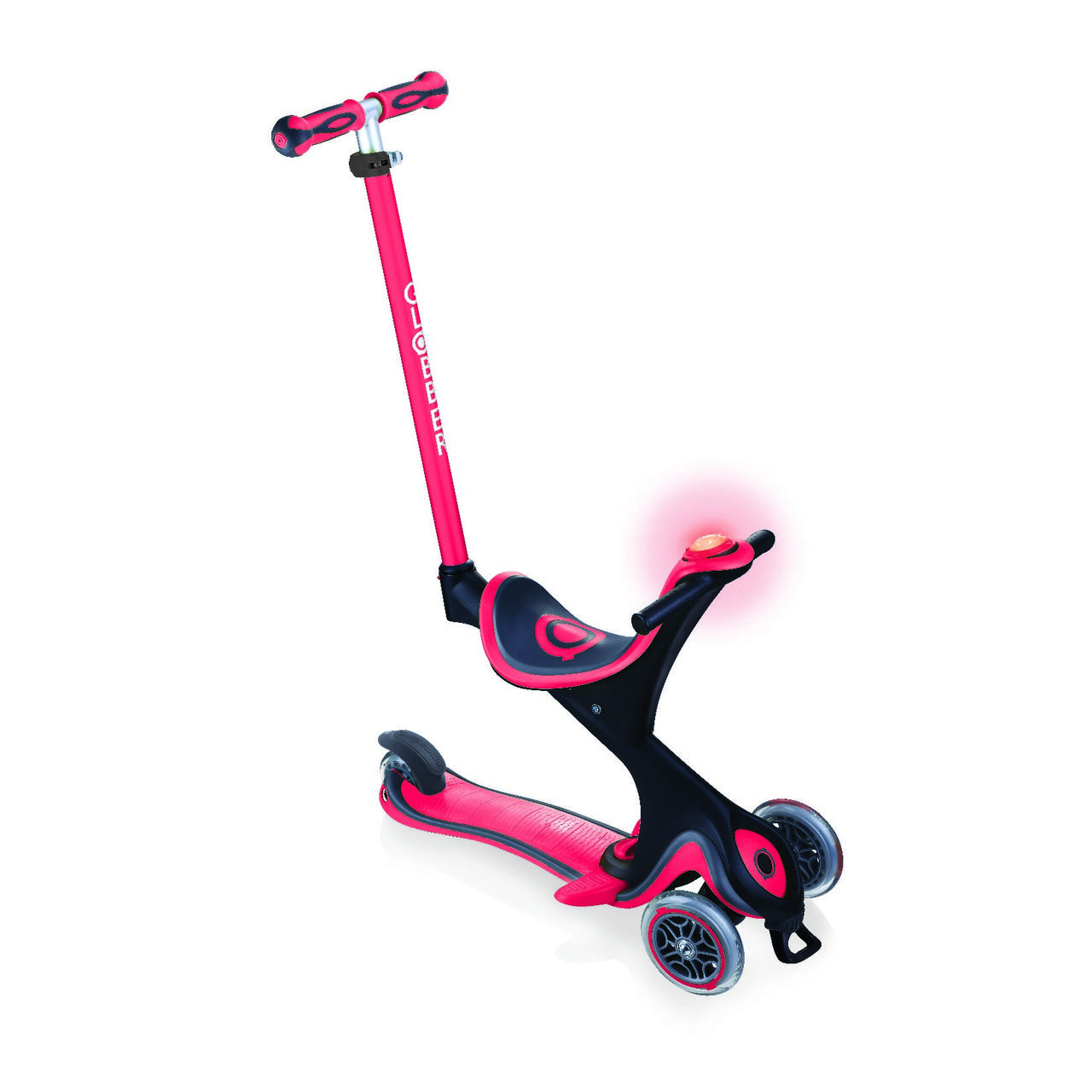 Дитячий самокат-трансформер GLOBBER Go Up EVO Comfort 5 в 1 червоний, від 1 року, до 50кг. (463-102-2)