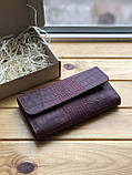 Шкіряний гаманець клатч SOPHIE бордовий (марсала), фото 3