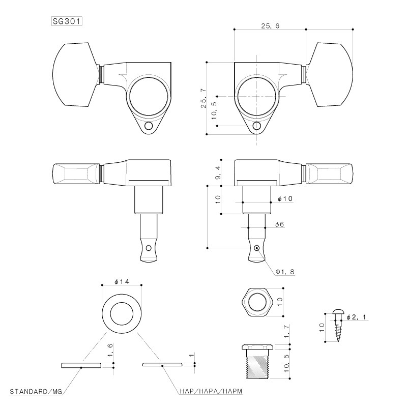 Колки для акустической гитары GOTOH SG301-20 C - фото 2 - id-p265521543