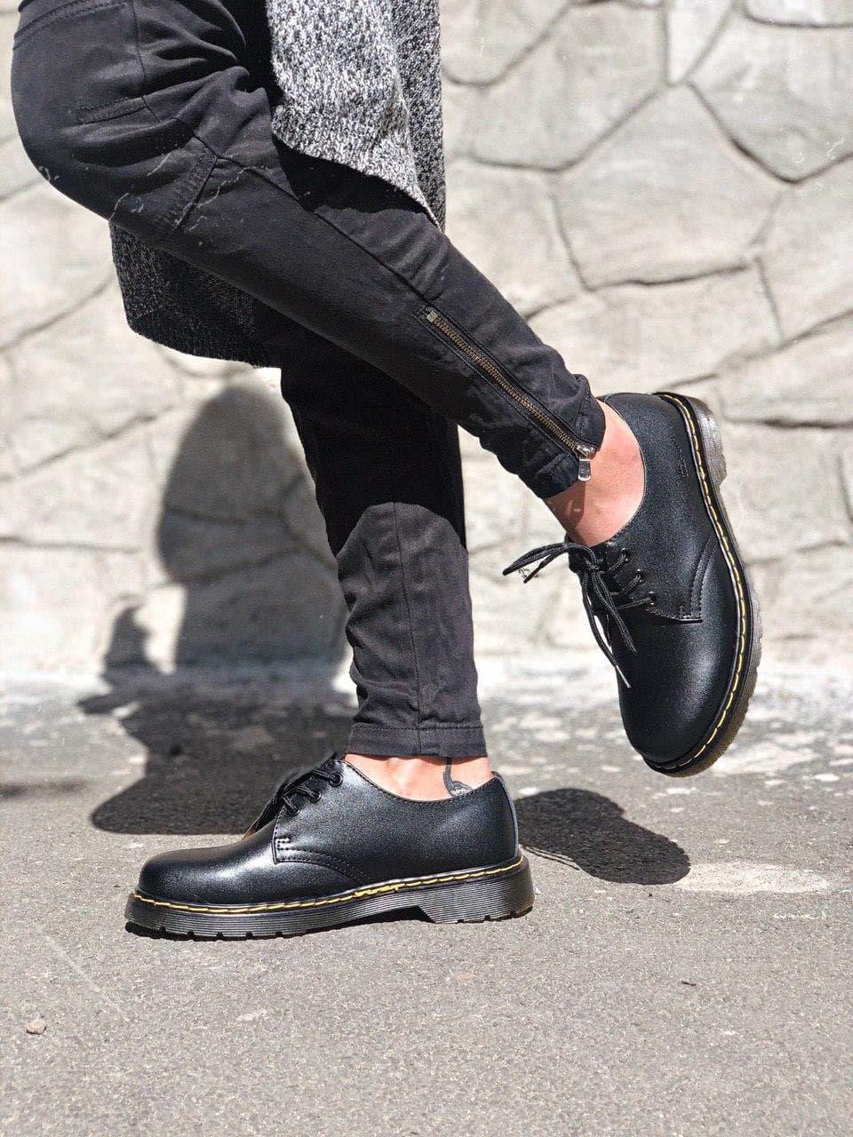 Туфли женские Dr.Martens 1461 черные кожаные весна осень - фото 1 - id-p1391370424