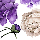 Вінілова інтер'єрна наклейка Акварельні квіти півоній у кольорі індиго, "S" від 15 до 25 см, фото 4