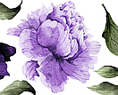 Вінілова інтер'єрна наклейка Акварельні квіти півоній у кольорі індиго, "S" від 15 до 25 см, фото 2