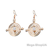 Сережки висюльки висячі біжутерія жіночі "Пісочний годинник" Золотисті
