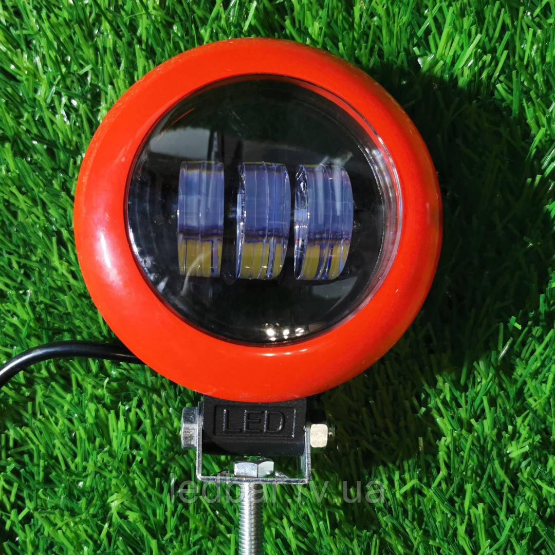 Кругла LED-фара лінза ближнього світла 30 Вт червона