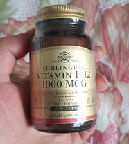 Вітамін Б12 (Ціанокобаламін) Солгар Solgar Sublingual Vitamin B-12 1000 250 таб mcg, фото 4