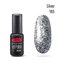 Гель-лак PNB Gel nail polish mini №185 silver 4 мл (15009Qu)
