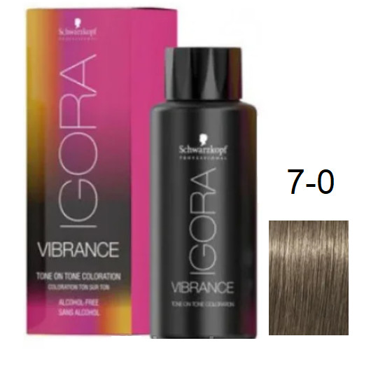 Фарба для волосся Schwarzkopf igora Vibrance безаміачна 7-0 Середньо-русявий 60 мл