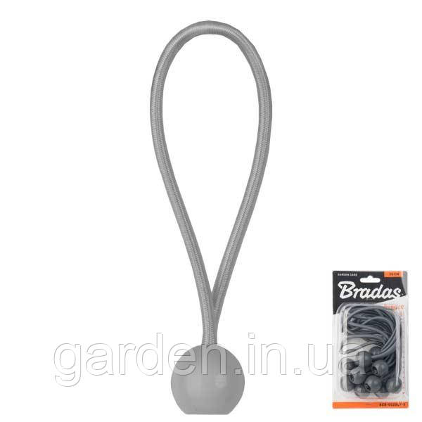 Петля еластична гумова з кулькою 20см х 10шт. BUNGEE CORD BALL, BCB-0520GY-B