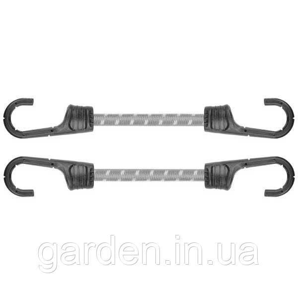 Шнур еластичний гумовий 40см х 2шт. з металевими гачками PVC BUNGEE CORD HOOK, BCH2-08040GY-B