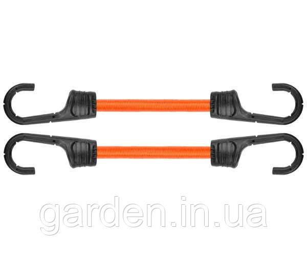 Шнур еластичний гумовий 80см х 2шт. з металевими гачками PVC BUNGEE CORD HOOK, BCH2-08080OR-B