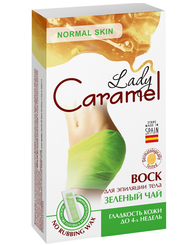 Віск для епіляції тіла Lady Caramel Зелений чай 16 шт