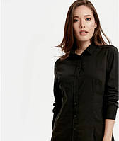 Черная женская рубашка LC Waikiki / ЛС Вайкики с черными пуговицами