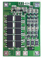 Модуль защиты и контроля заряда BMS Li-Ion 18650 3S 40A