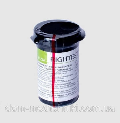 Тест-смужки Rightest Bionime GS550 та ELSA, 25 шт., фото 1