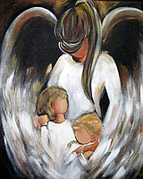 Набір алмазної вишивки (мозаїки) "Ангел Хранитель — Мама"