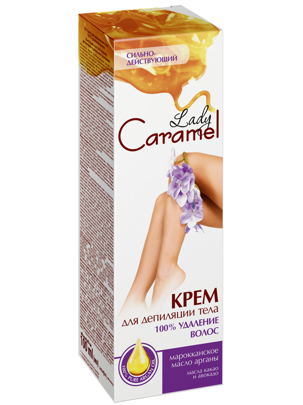 Крем для депіляції тіла Lady Caramel 100% видалення волосся 100 мл