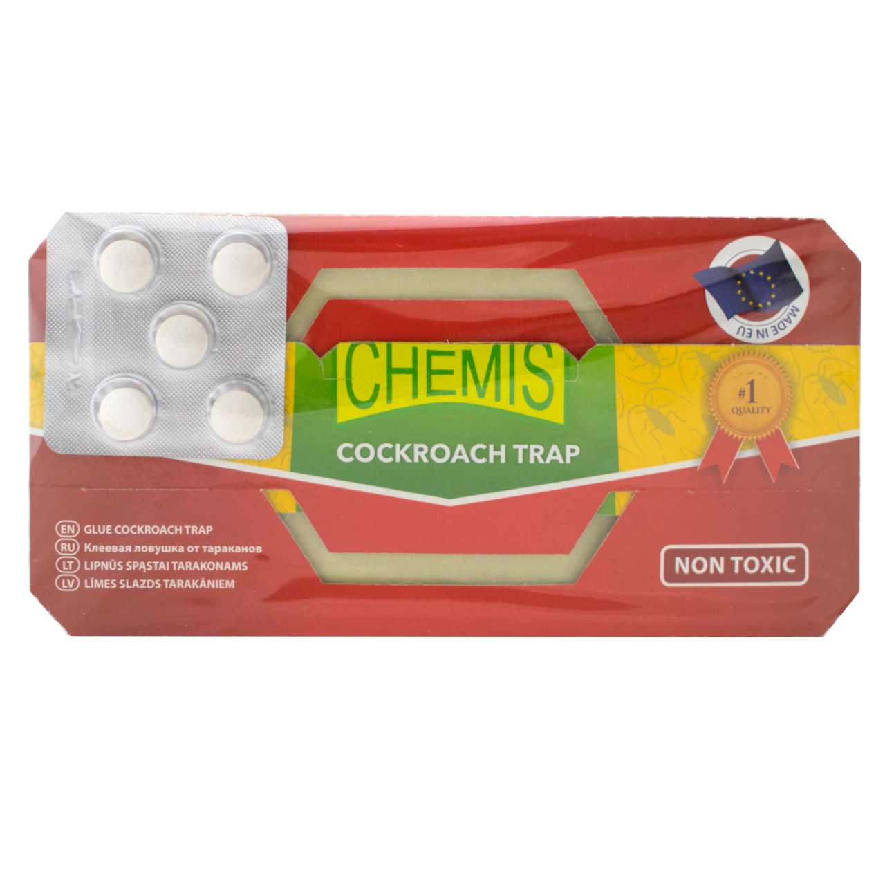 Клейова пастка від тарганів Chemis Cockroach trap 5 шт, фото 1