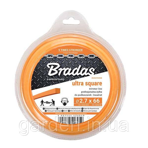Ліска для тримера ULTRA "квадрат" 2,7мм х 66м / 0,45кг, блістер, ZUK27045B, фото 1