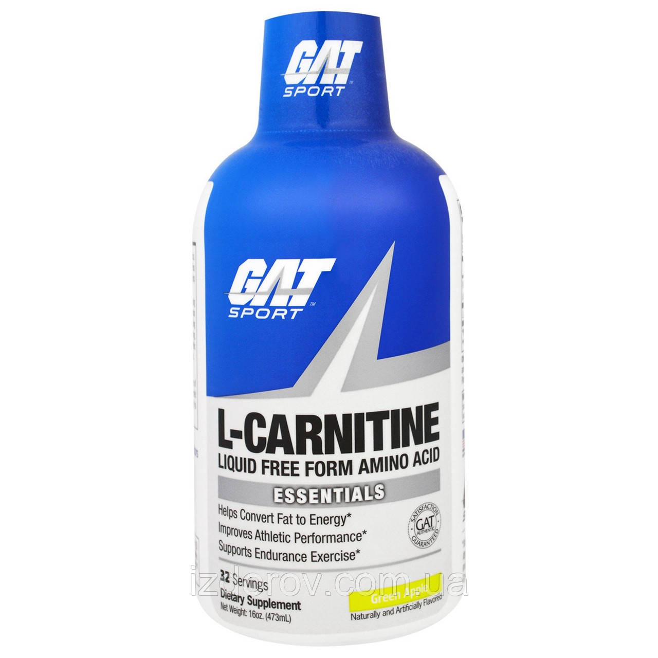 GAT, L-карнітин, амінокислоти у вільній формі, зі смаком зеленого яблука, 473 мл
