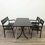 Комплект садових меблів "Стелла" стіл (120*65) + 2 стільці + лавка Венге, фото 3