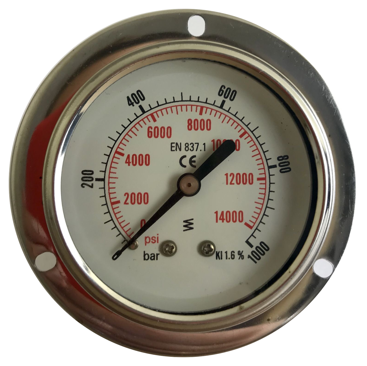 Манометр фланцевий (гліцериновий) DN 63 G 1/4" 1000 bar, фото 1