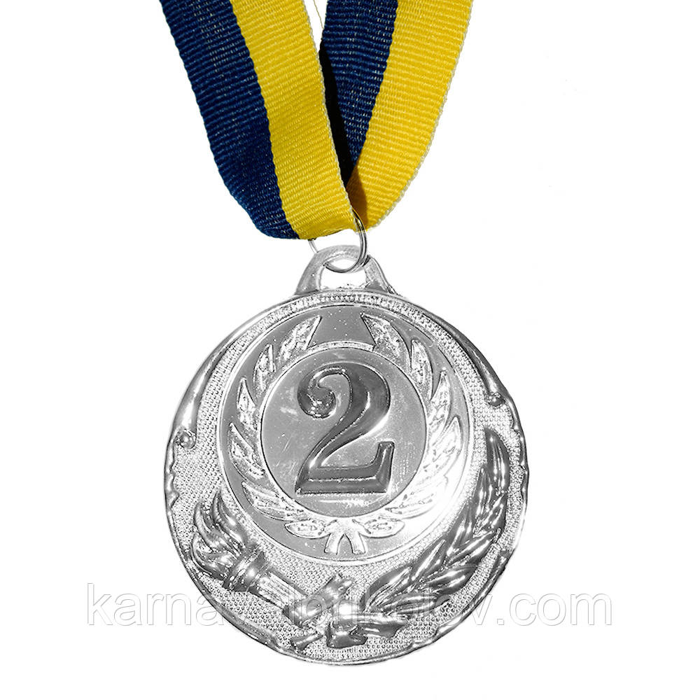 Медаль наградная 43504 Д7см 2 место Серебро - фото 1 - id-p608823440
