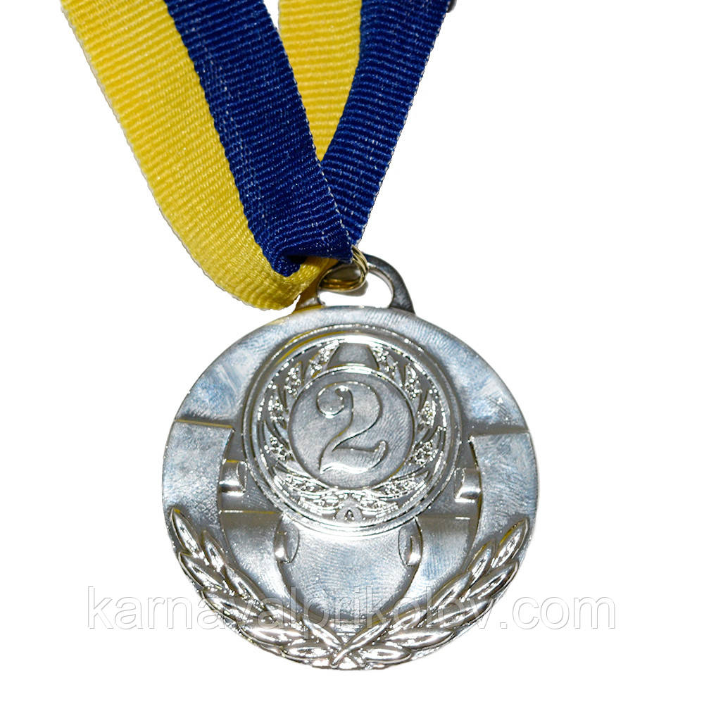 Медаль наградная 43510 Д5см 2 место Серебро - фото 1 - id-p612275286