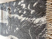 Плед-покрывало "Жаккардовый" серый шерстяной тканый фабричная работа размер 140*200 см