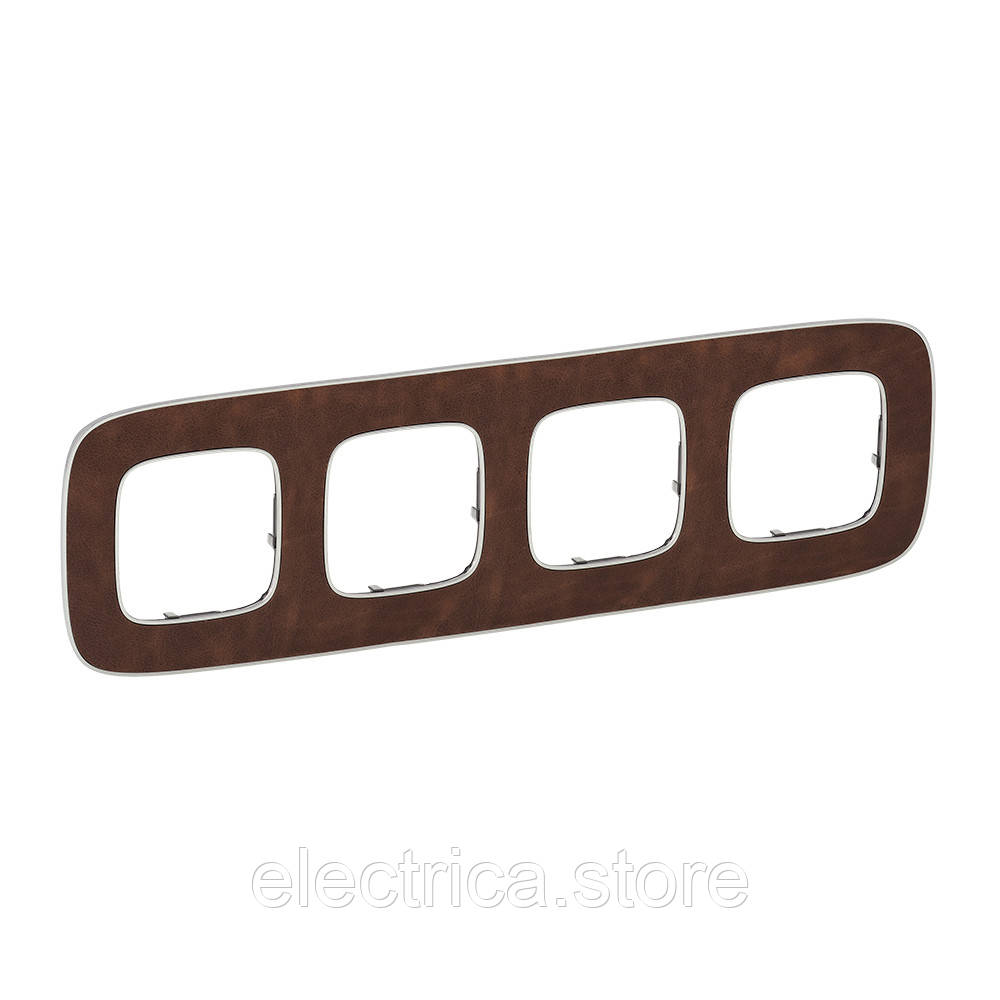 Рамка 4-постова Valena ALLURE шкіра 754454, фото 1