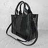 Сумка жіноча "Фіона плюс" натуральна шкіра, чорна матова з тисненням під рептилію, фото 2
