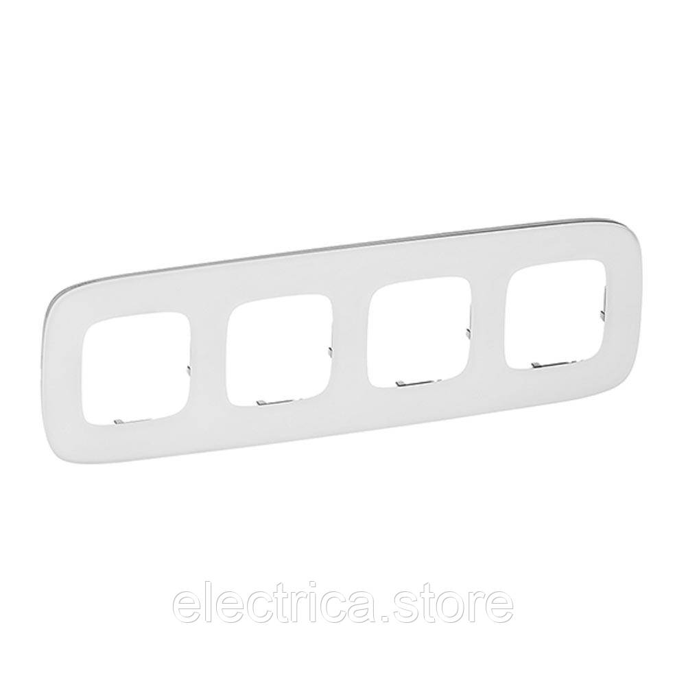 Рамка 4-постова Valena ALLURE біле скло 755544, фото 1