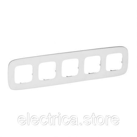 Рамка 5-постова Valena ALLURE біле скло 755545, фото 1