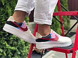 Кросівки жіночі Nike Air Force 1 шкіряні Білий/Бежевий/Рожевий, фото 3