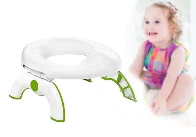 Дитячий дорожній горщик-туалет Oxo Tot 2-in-1 Go Potty салатовий з білим ⁇ НАКЛАДКА НА УНІТАЗ