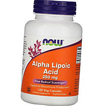 Альфа-ліпоєва кислота NOW Alpha Lipoic Acid 250 mg 120 капс, фото 4