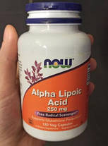 Альфа-ліпоєва кислота NOW Alpha Lipoic Acid 250 mg 120 капс, фото 6