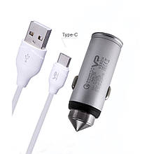 Автомобільний зарядний пристрій АЗУ Veron T05C QC3.0 Car Charger Set (Type C) -3A