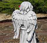 Садова фігура Ангел молиться стоячи 35x25x72 см, фото 5