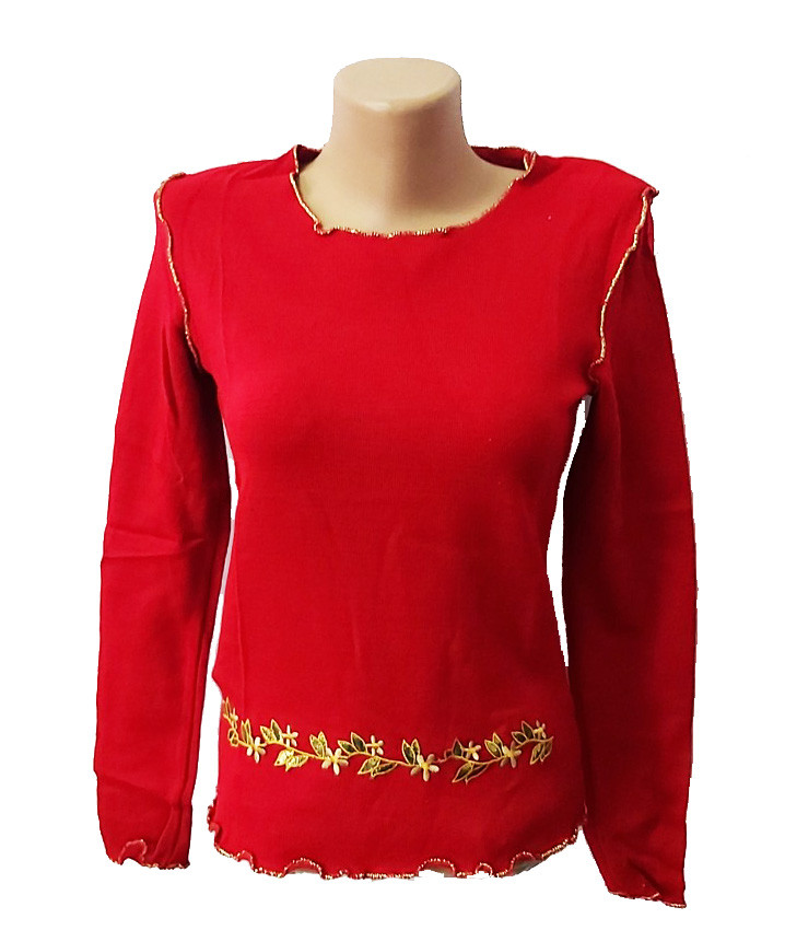 Червона жіноча кофта, трикотажна блуза для жінок