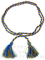 Пояс до вишиванки з китицями синьо-жовтий 180 см