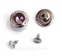 Кнопка пуговица джинсовая розовый камень ф 17 мм