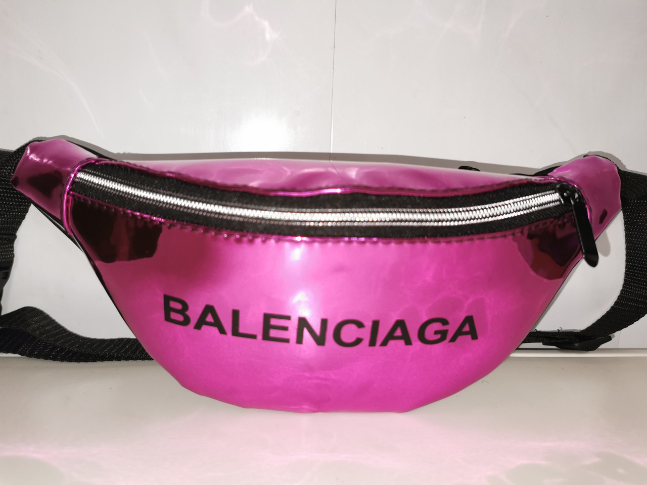 (12*30)Сумка на пояс глянсовий BALENCIAGA барсетки сумка жіночий пояс Бананка тільки гуртом