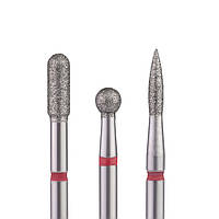 Стартовый набор фрез Nail Drill Set-2 Red для тонкой кутикулы (3 фрезы, мягкая абразивность)