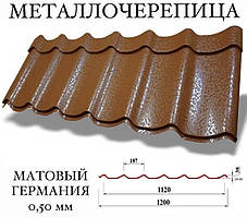 Металочерепиця Німеччина Pema (мат) 0,50 мм